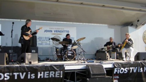  At the 2008 Oyster Fest in Oyster Bay with Charlie Busterna on drums, Louie Messana on Guitar and the great Pete Chivily on bass who passed away last year. 